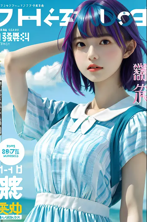 Masterpiece, Superb Style, Summer Dress, Colored Hair, Outdoor, Magazine Cover, Upper Body,