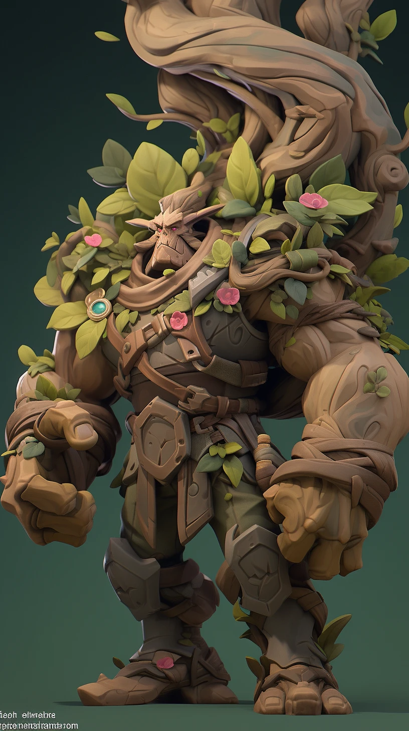 full body,Giant Tree Man, Tree Man, Guardian, tall and strong, with a sturdy body and wooden horns,
3drender,ZBrush, cute animestyle, OctaneRender，
bright light,intricate ornateanime cgi style,full body，
8K,best 6 quality --niji 5 --style expressive --ar 9:16 --s 750