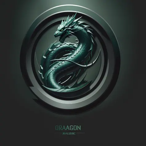 1Dragon(Circular Emblem: 1.5)(Black and Green Dragon: 1.5)(Ultra Quality,Unparalleled Masterpiece:1.4)(Realism:1.2),(Realisitc:1...