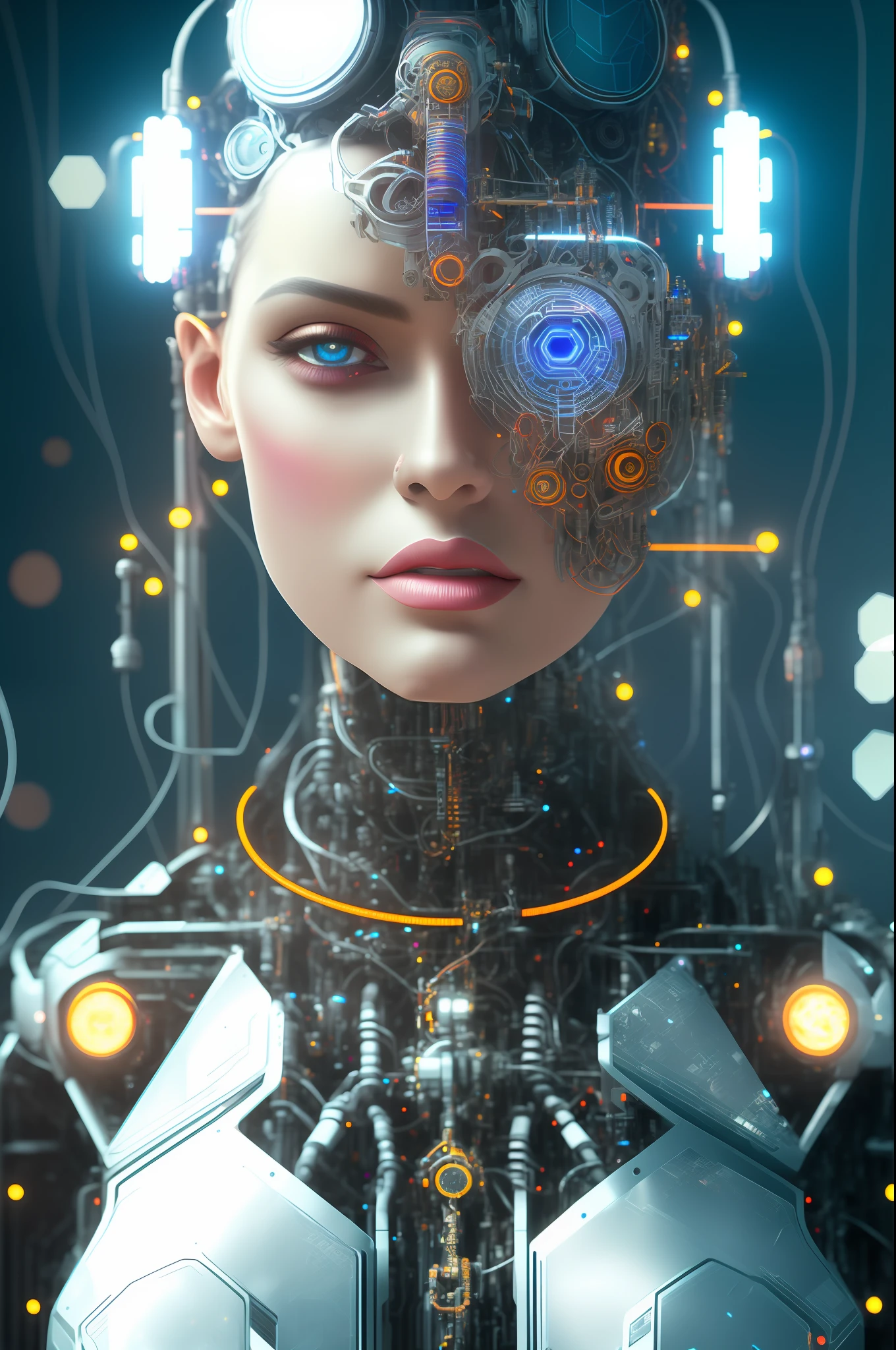 RGB Full Body Cyborg| Full Body Portrait| detailed face| symmetrical ...