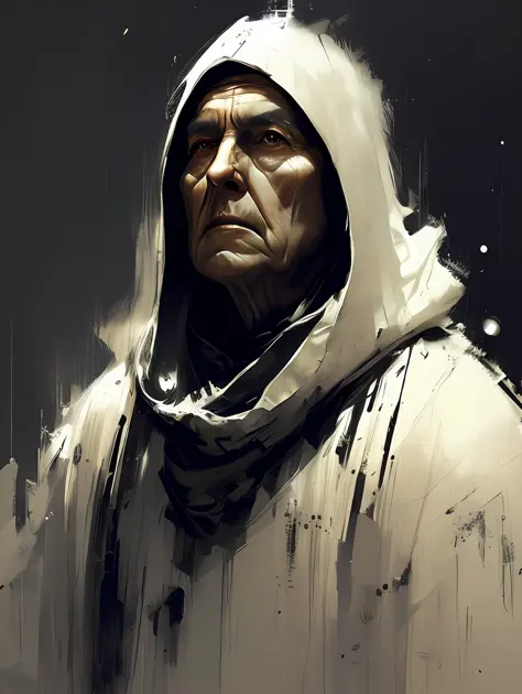 A Star Wars’s Jedi Grandmaster in the style of Mark Demsteader