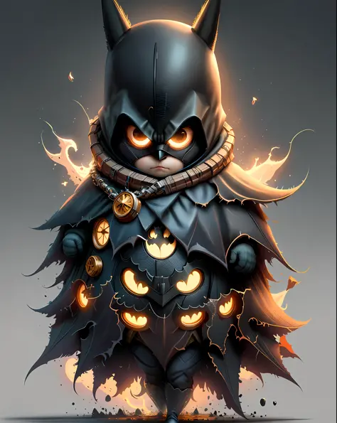 "Create masterpieces of cute creatures with inspired ultra-detailed concept art. Big-eyed Batman, unleash your inner Cu73Cre4ture programmer with the power of steady diffusion and bring your imagination to life! ", high detail, 8k