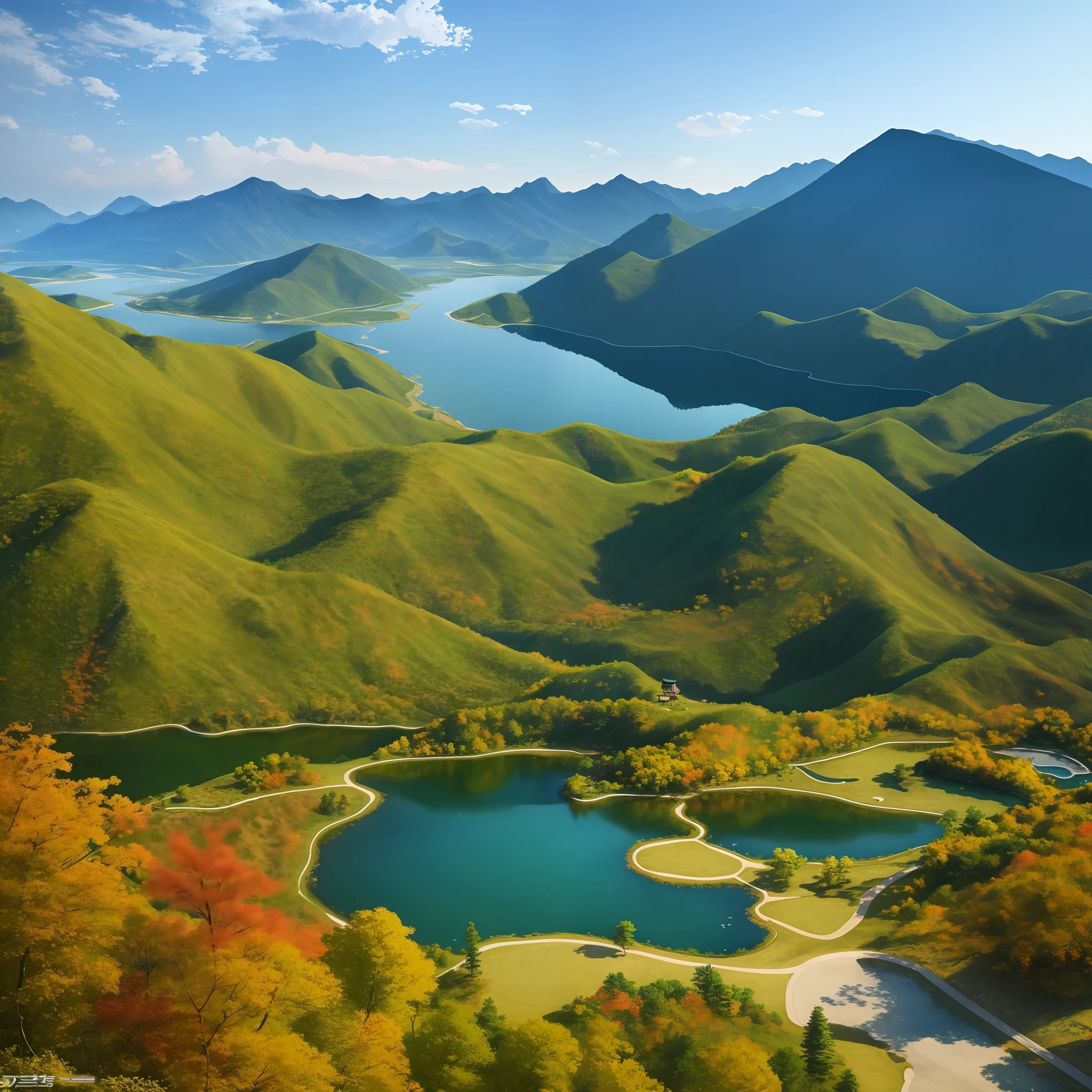 A beautiful Korean mountain and lake, (masterpiece), (portrait), (raw photo), (highly detailed CG unity 8k wallpaper) intricate, sharp focus, dramatic, realistic art