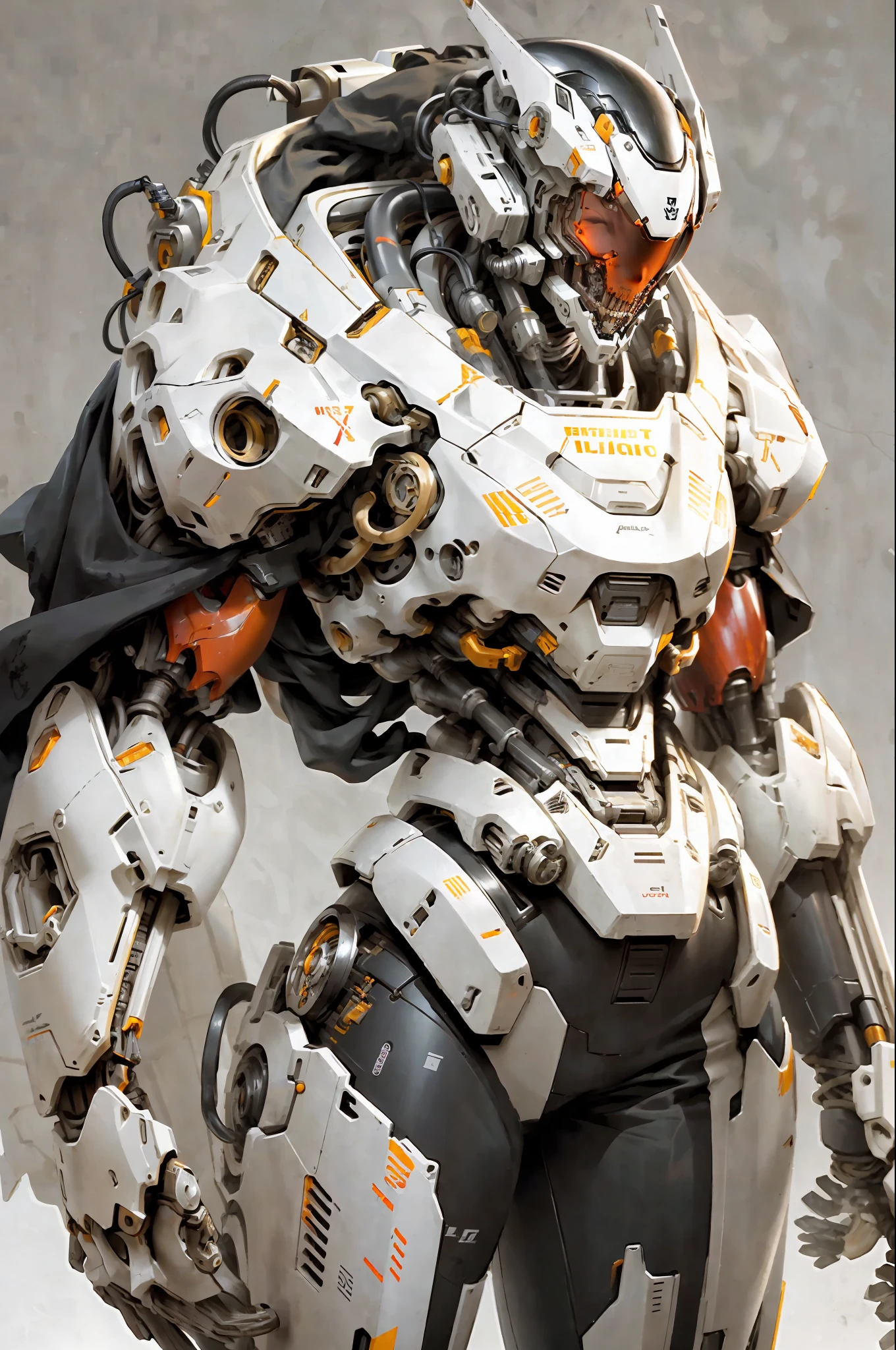 1 woman inside a huge bulky exoskeleton robot , ((bulky)) armor, mecha ...