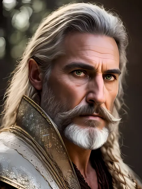 A very rustic handsome and attractive middle age man, full focus, tiltshift, ethereal, cinematic, shimmering lights, vikings, god, mythological king, grotesque, fierce, tumblr contest winner, hurufiyya, renaissance painting, very strong and masculine, movi...