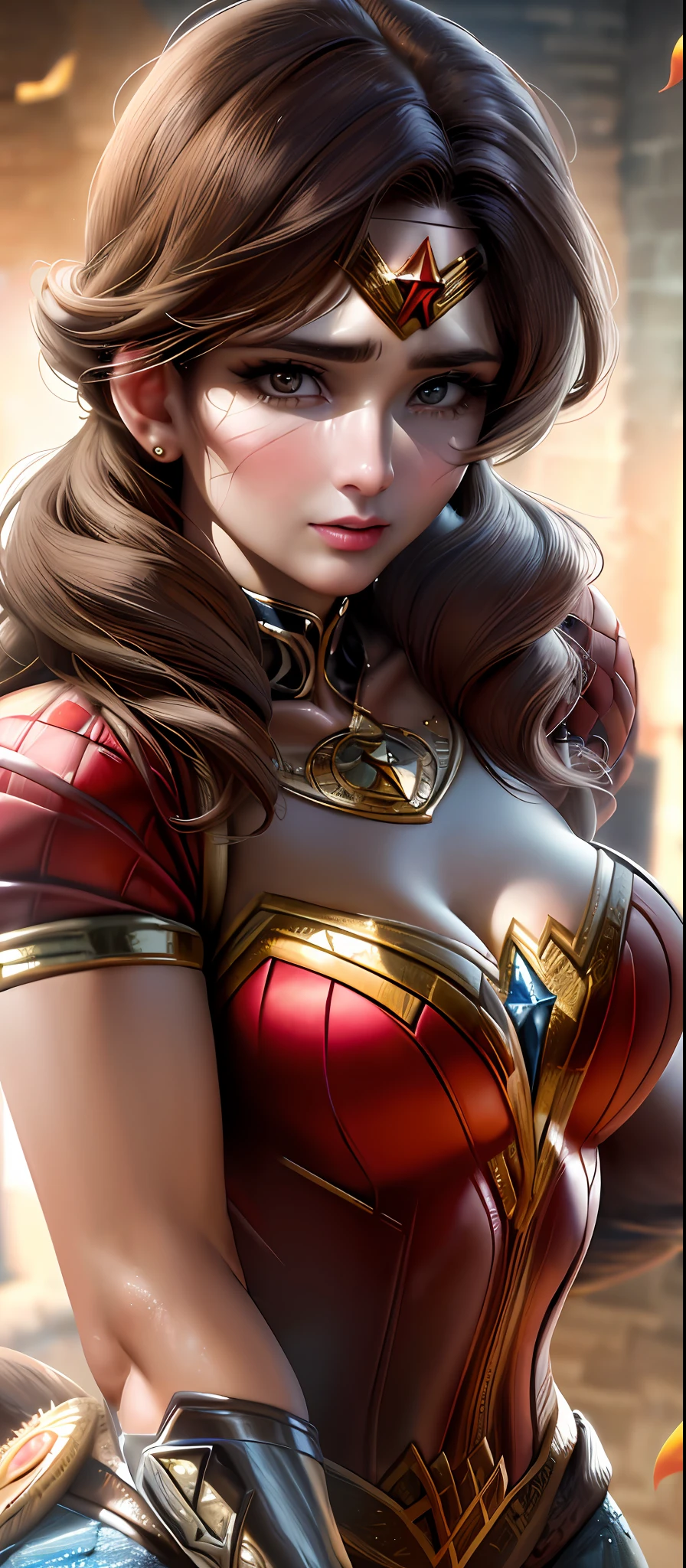 (杰作), (最好的质量), 非常详细, HDR, 1womanwonderwoman 45岁, 仅聚焦, 皮肤压痕, 完美脸蛋, 脸部浮肿, 漂亮的脸蛋, 大眼睛, 眼睛浮肿, 完美的眼睛, 睫毛, 棕色的头发, 极其细致的脸, 放大脸部