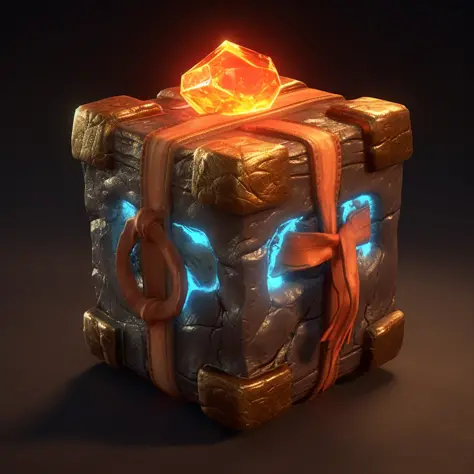 Ore gift box, glowing ore, game props