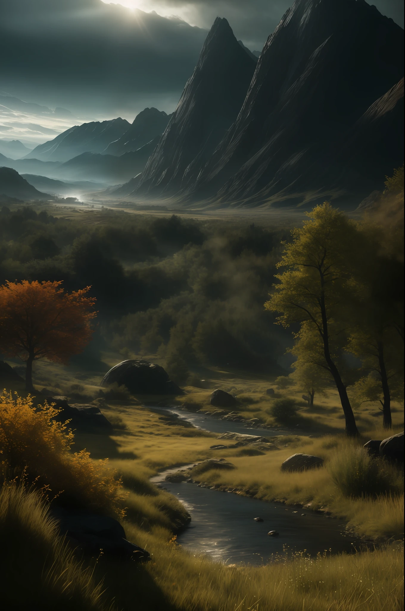 magic landscape,elden ring, dark arts, the witcher,realistic photo,breath taking, sharp lense, professional photographie, 70mm lense, detail love, good quality, unreal engine 5, wallpaper, colerful, highly detailed, 8k, soft light, photo realistic