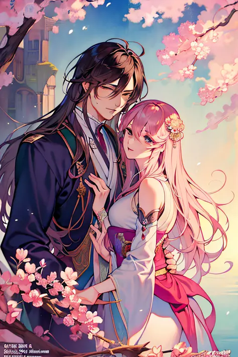 Anime, A Man and a Woman, Beautiful Fantasy Anime, WLOP and Sakimichan, Manga, Highly Detailed Exquisite Doujin Art, Kawacy, Sakimi, Beautiful Anime, Art Style in Bowater, Shoujo Romance, Dreams and Details, Alphonse Mucha and Roslavs, Korean Art Nouveau S...