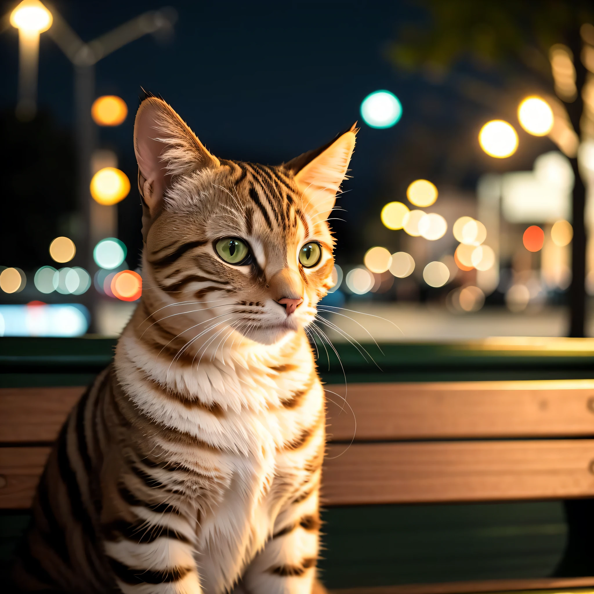 RAW photo, absurdres, high quality, photorealistic,
[cat|cat, sweater], looking at viewer,
outdoors, night, park bench,
8k uhd, dslr, film grain, Fujifilm XT3, 20 megapixel, detailed, sharp focus,