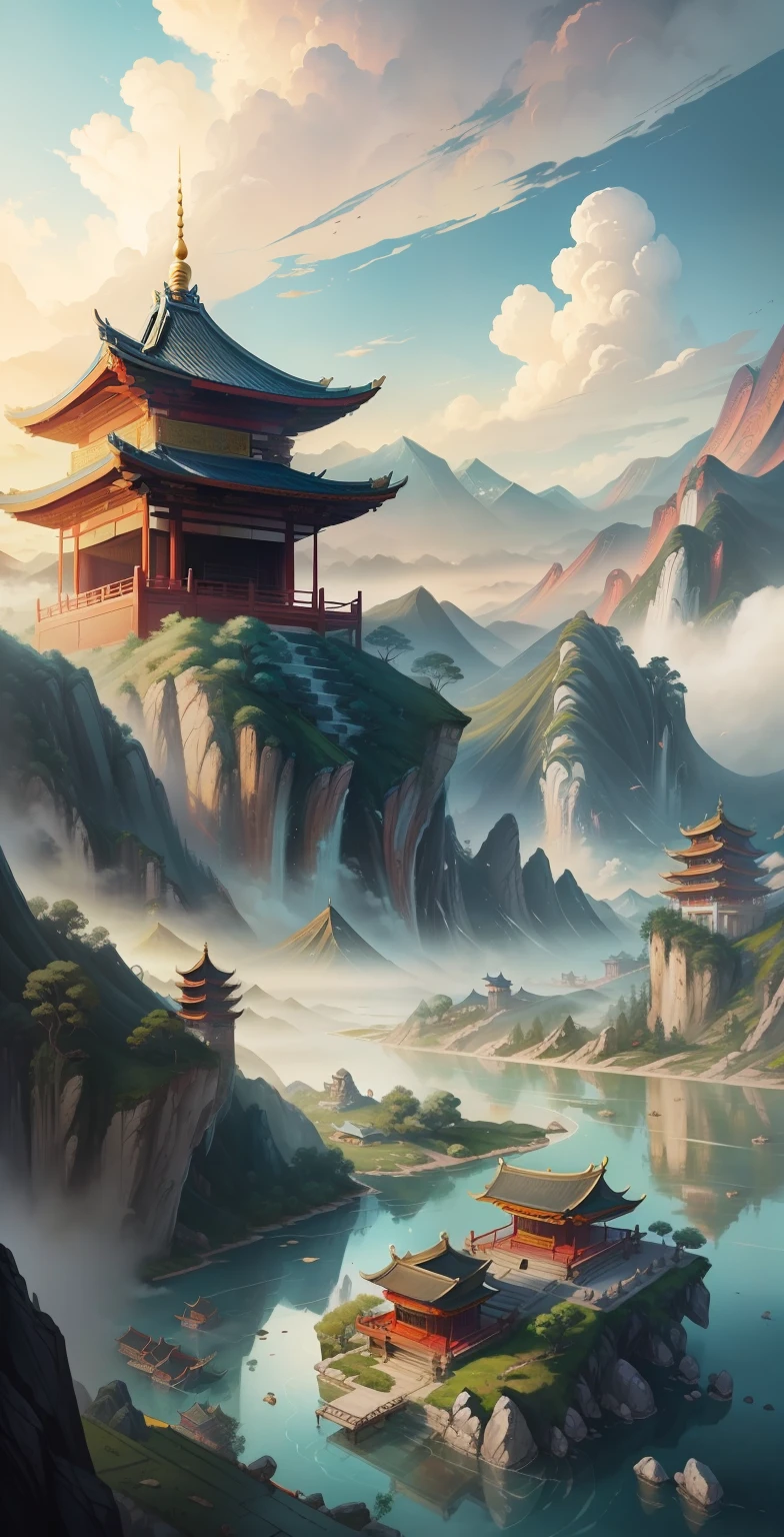 Ancient Chinese landscapes, an - SeaArt AI