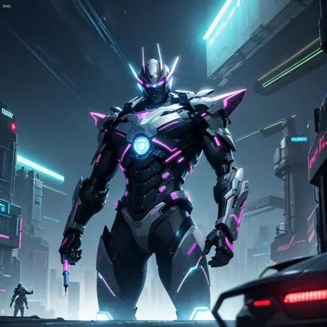masterpiece, official art, 8k, masterpiece, best quality, highly detailed, futuristic, mechanical, metallic, neon lights, energy surging

World:1.2, cyber, energy, mech, metallic, neon lights:1.2, futuristic, mechanical, energy surging, official art, 8k, b...