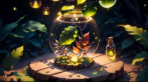 Masterpiece, best quality, (ultra-fine CG unity 8k wallpaper), (best quality), (best shadow), UI interface framework design with jungle theme natural elements. The avatar frame is designed as a circle, surrounded by delicate leaves and branches, as well as...