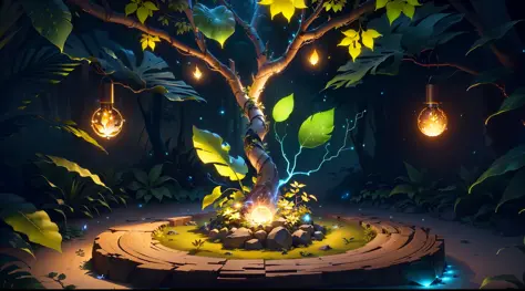 Masterpiece, best quality, (ultra-fine CG unity 8k wallpaper), (best quality), (best shadow), UI interface framework design uses natural elements of a jungle theme. The avatar frame is designed in a circle, surrounded by delicate leaves and branches, and t...