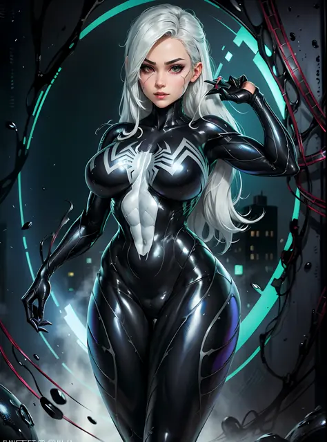girl, beautiful, symbiote, scared, black slime, octane render, bioluminescent,8K resolution concept art, realism,by Mappa studios,masterpiece,best quality,official art,illustration,ligne claire,(cool_color),perfect composition,absurdres, tall body, sexy po...