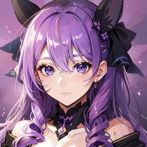 Unicorn Purple hair Purple eyes Girl Costume unchanged Decoration unchanged Expression unchanged Add details