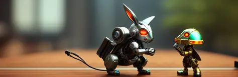 cute metal rabbit, cyborg, cyberpunk style, (((complex detail)), hdr, (((complex detail, super detail))), cinematic shot, vignette, sunny, 3d, depth, mushroom