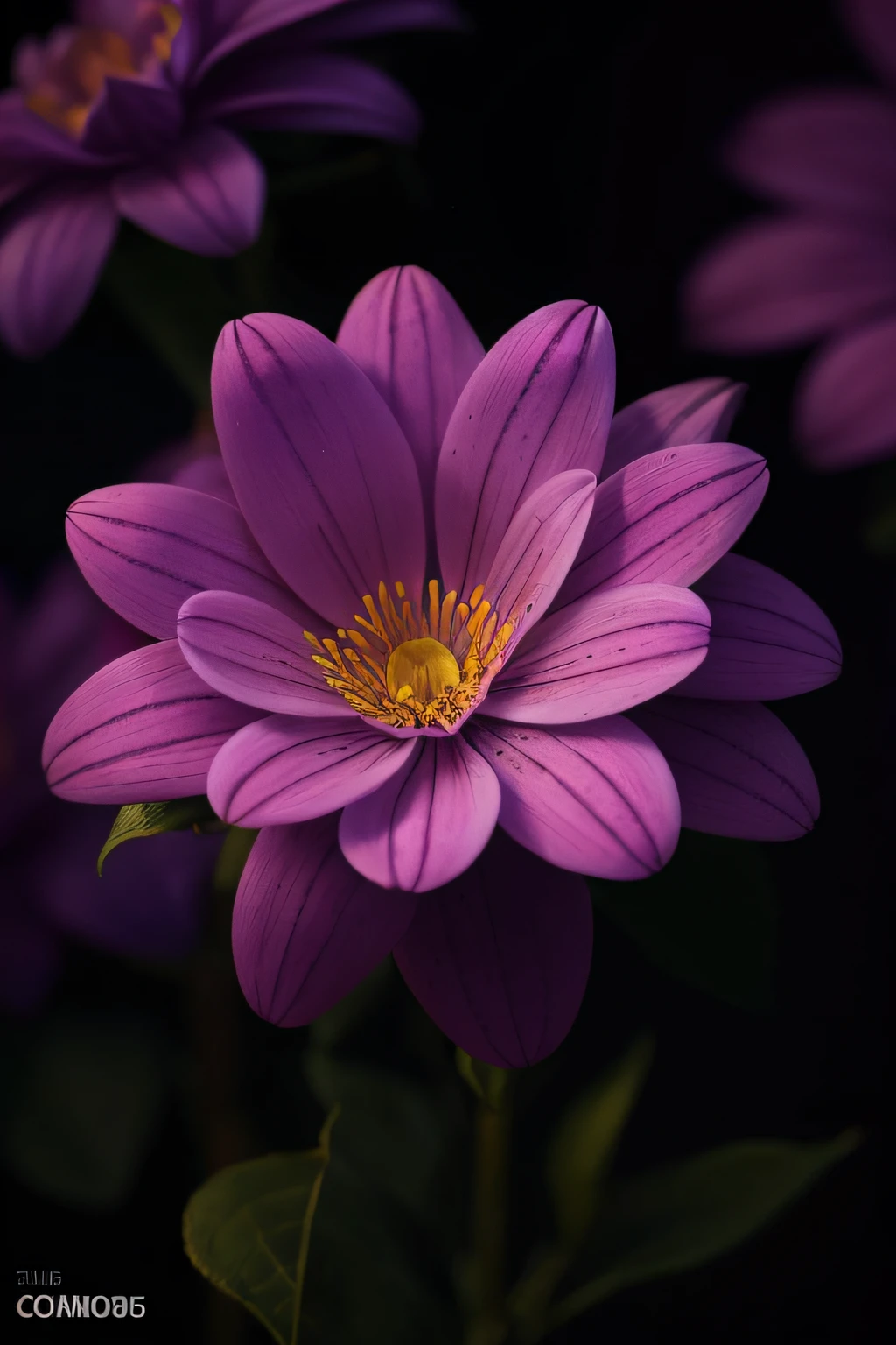 there is a purple flower that is blooming in the dark, taken with canon 5d mk4, shot on canon eos r5, shot on canon eos r 5, shot on sony a 7 iii, beautiful deep colors, shot on nikon z9, beautiful deep colours, shot with canon eoa 6 d mark ii, 100 mm sigma art