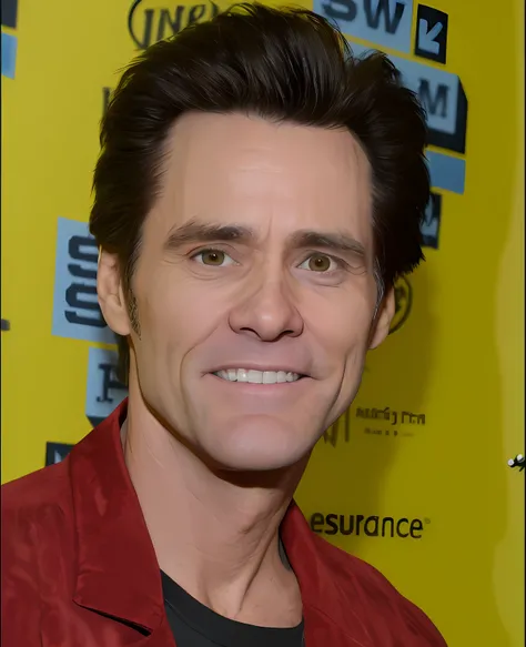 there is a man that is smiling and posing for a picture, jim carrey ...