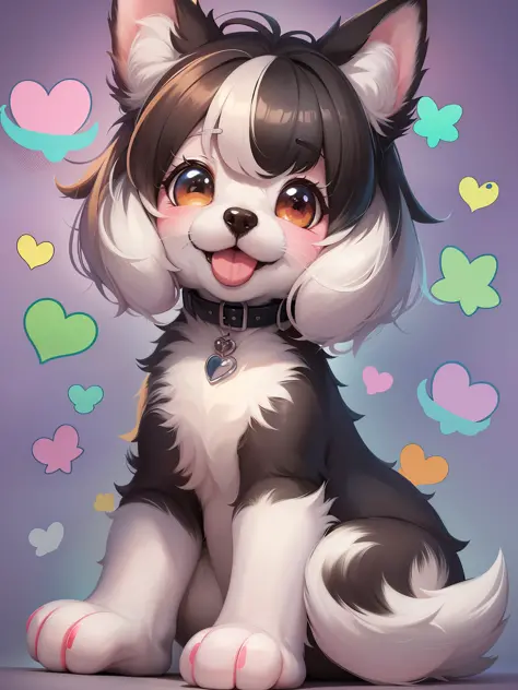 a close up of a cartoon dog with different expressions on it, cute colorful adorable, kawaii cute dog, cartoonish cute, cute features, soft cute colors, 中 元 节, けもの, pastel colors only, cute art style, cute dog, ( colorful ), aww, unused sticker sheet, [ fl...