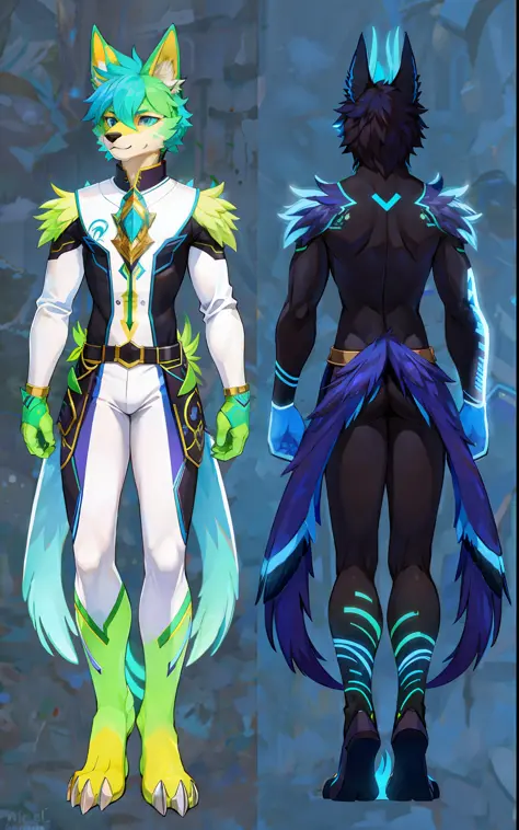detailed full body concept, full body details, fullbody commission for, feather suit, full body detailed, male anthro Regulus, whole body highly detailed, highly detailed full body, detailed full body, neon patterns, full body concept, full body Regulus wo...