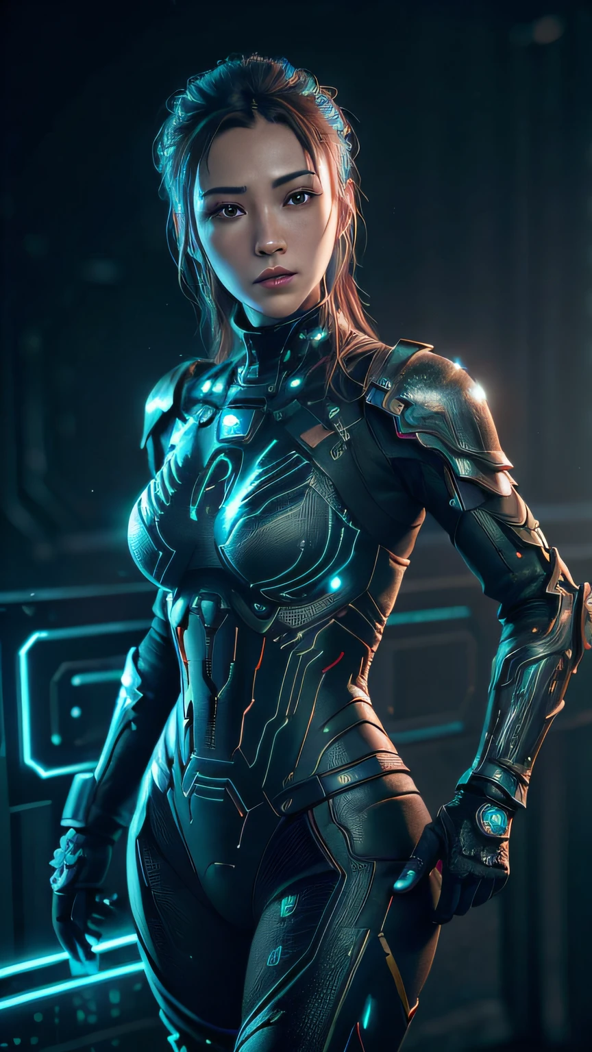 ((Best quality)), ((masterpiece)), (detailed:1.4), 3D, an image of a beautiful cyberpunk female with all black armour,HDR (High Dynamic Range),Ray Tracing,NVIDIA RTX,Super-Resolution,Unreal 5,Subsurface scattering,PBR Texturing,Post-processing,Anisotropic Filtering,Depth-of-field,Maximum clarity and sharpness,Multi-layered textures,Albedo and Specular maps,Surface shading,Accurate simulation of light-material interaction,Perfect proportions,Octane Render,Two-tone lighting,Wide aperture,Low ISO,White balance,Rule of thirds,8K RAW