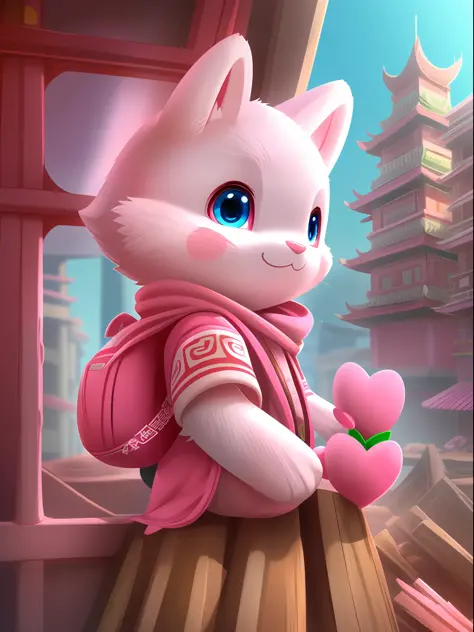 Pink mascot, with eight uprising cultural characteristics, distinctive characteristics, rich connotation Jiangxi city IP has unique creativity and design, in line with the characteristics of the times Cute image, great affinity and communication Cute little animals Furry, anime, contemporary art, UHD