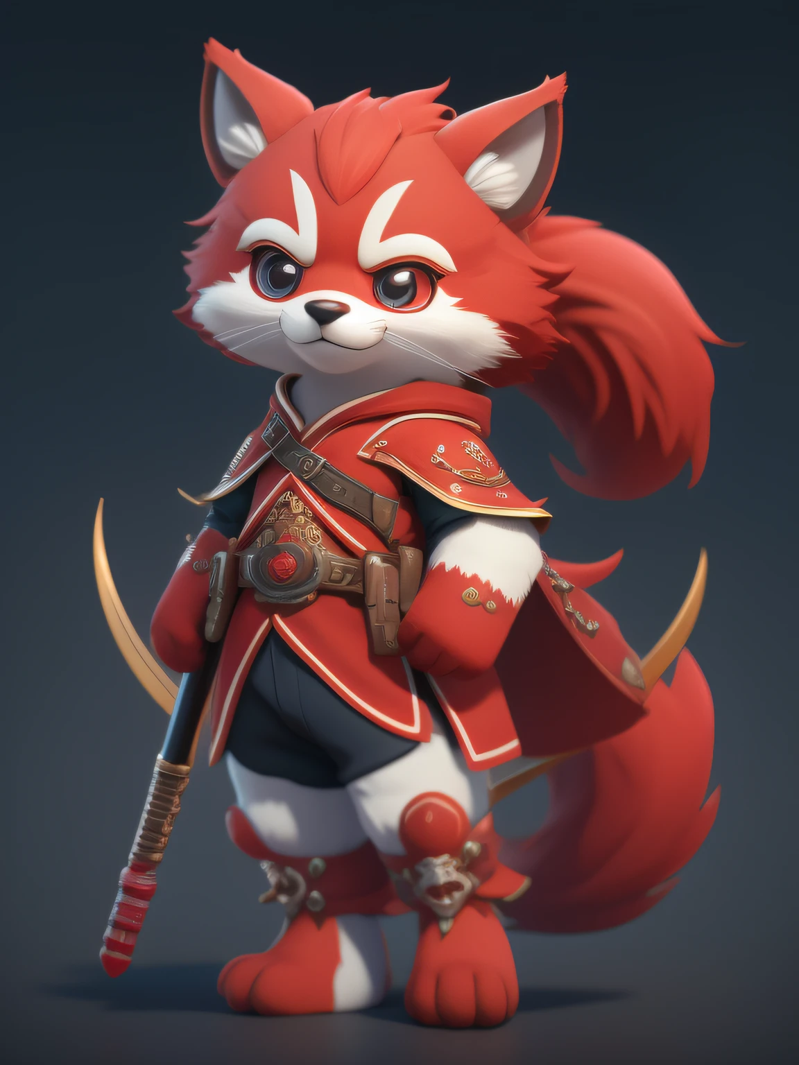 Rotes Maskottchen, mit acht aufstrebenden kulturellen Merkmalen Jiangxi City IP Mit einzigartiger Kreativität und Design, Unreal V entspricht den Eigenschaften der Zeit Nettes Bild, große Affinität Unreal Engine 5 Süße kleine Tiere Furry UHD Unreal V