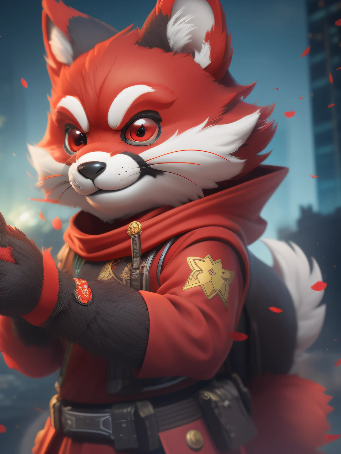 Red mascot, with eight uprising cultural characteristics Jiangxi City IP With unique creativity and design, Unreal V is in line with the characteristics of the times Cute image, great affinity Unreal Engine 5 Cute little animals Furry UHD Unreal V