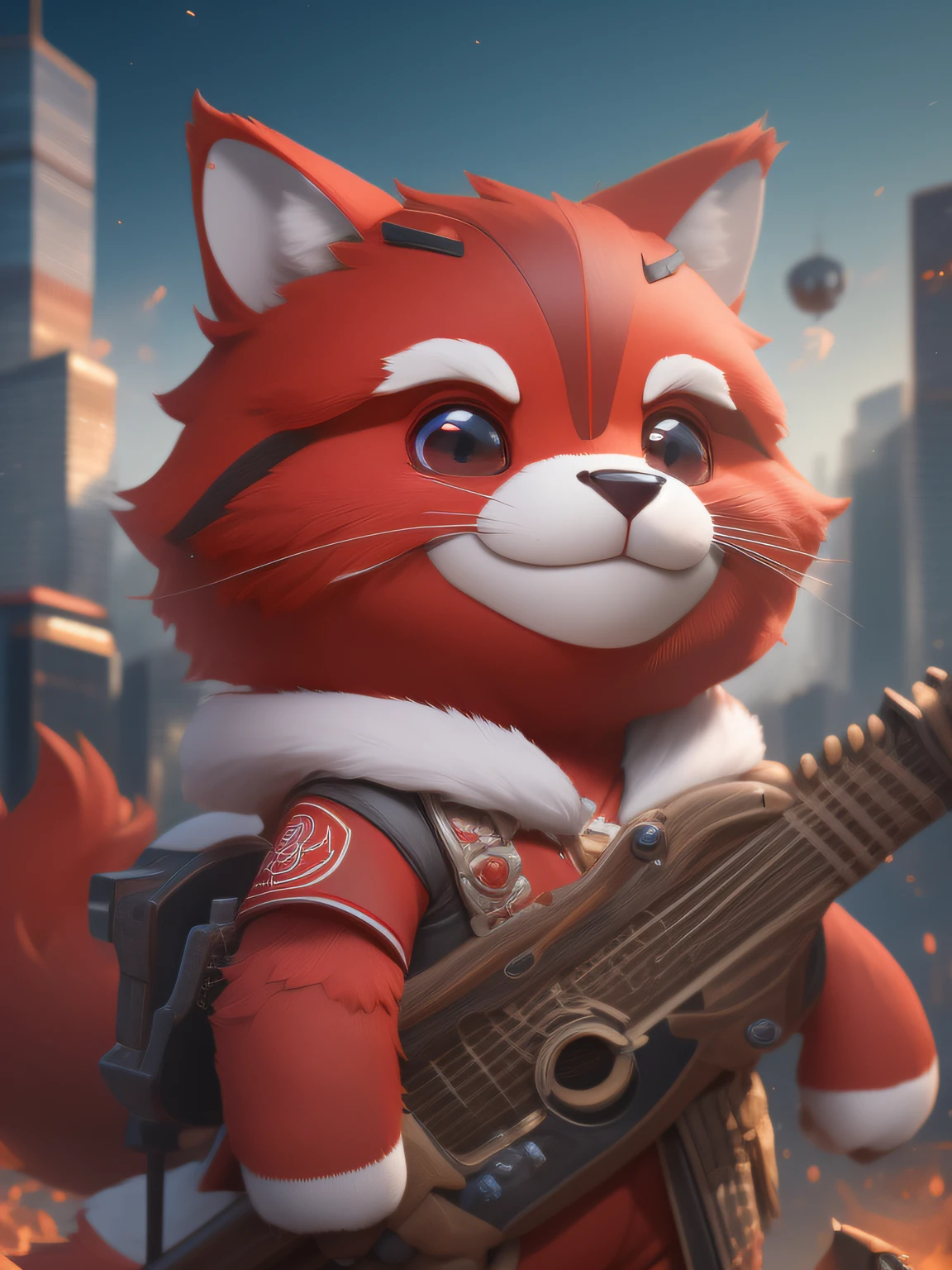 Red mascot, with eight uprising cultural characteristics Jiangxi City IP With unique creativity and design, Unreal V is in line with the characteristics of the times Cute image, great affinity Unreal Engine 5 Cute little animals Furry UHD Unreal V