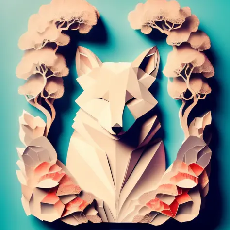 paperai fox portrait front view