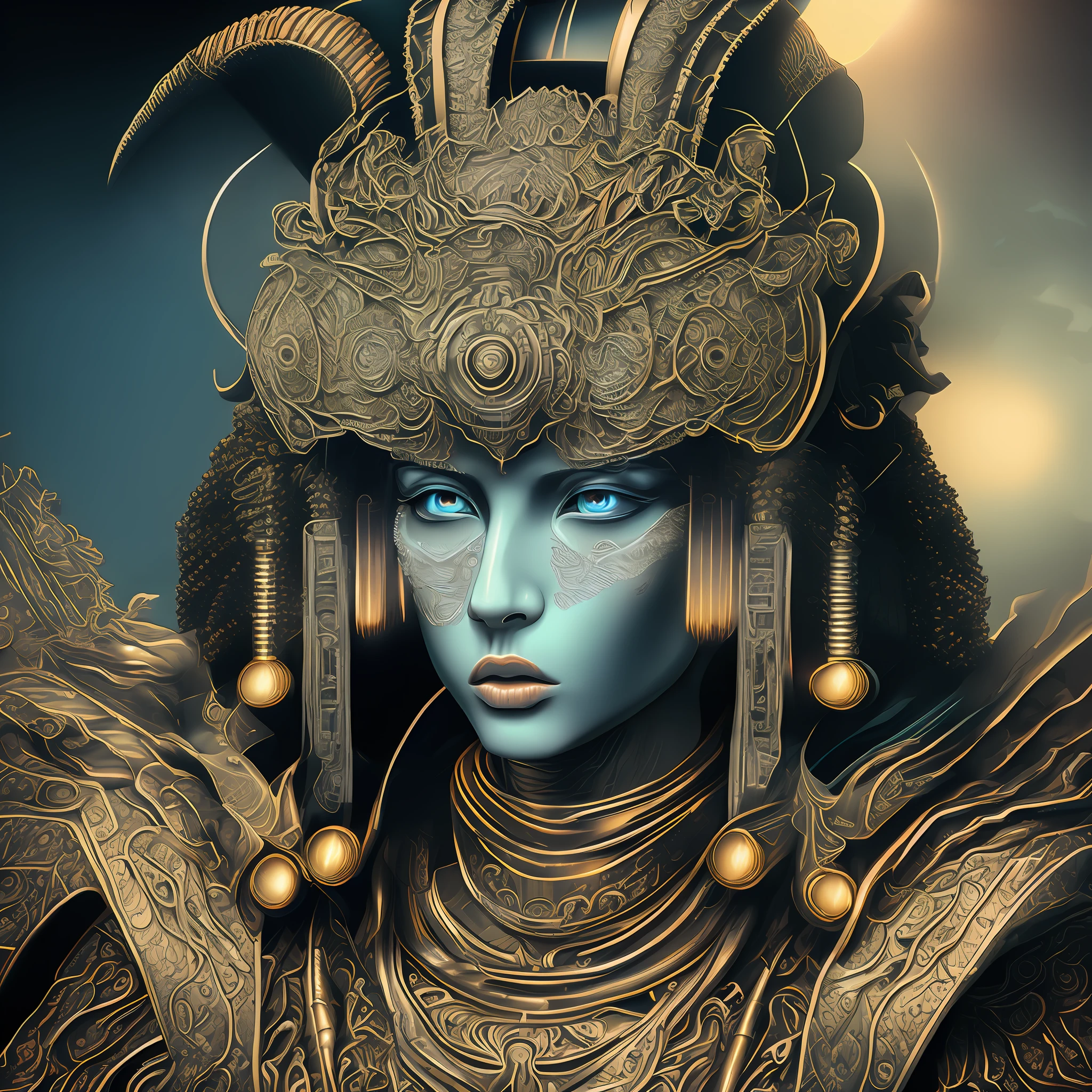 (CyberAngels:1.2) original, masterpiece, best quality, official art, (extremely detailed cg unity 8k wallpaper), (extremely fine and beautiful:1.2), (beautiful and clear background), beautiful portrait of an obsidian goddess, ((silver filigree)), Ivory accessories, intricate, headshot, highly detailed, digital painting, artstation, concept art, sharp focus, cinematic lighting, illustration, DaVinci symmetry in background