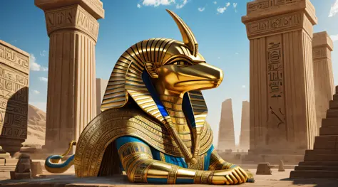 Create a realistic image of the Egyptian god Seth in the form of a serpent mythology --auto --s2