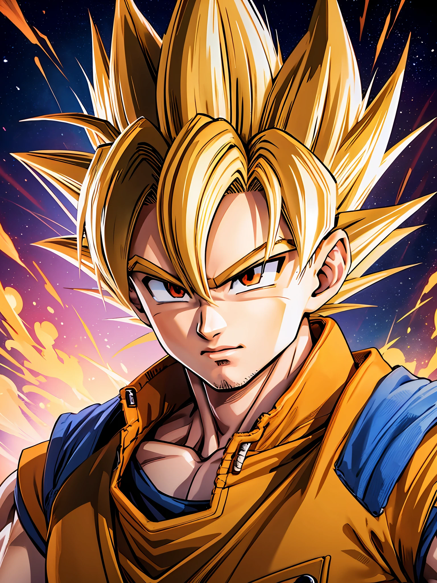 super saiyan son goku, solo character, dragonball style, high quality ...