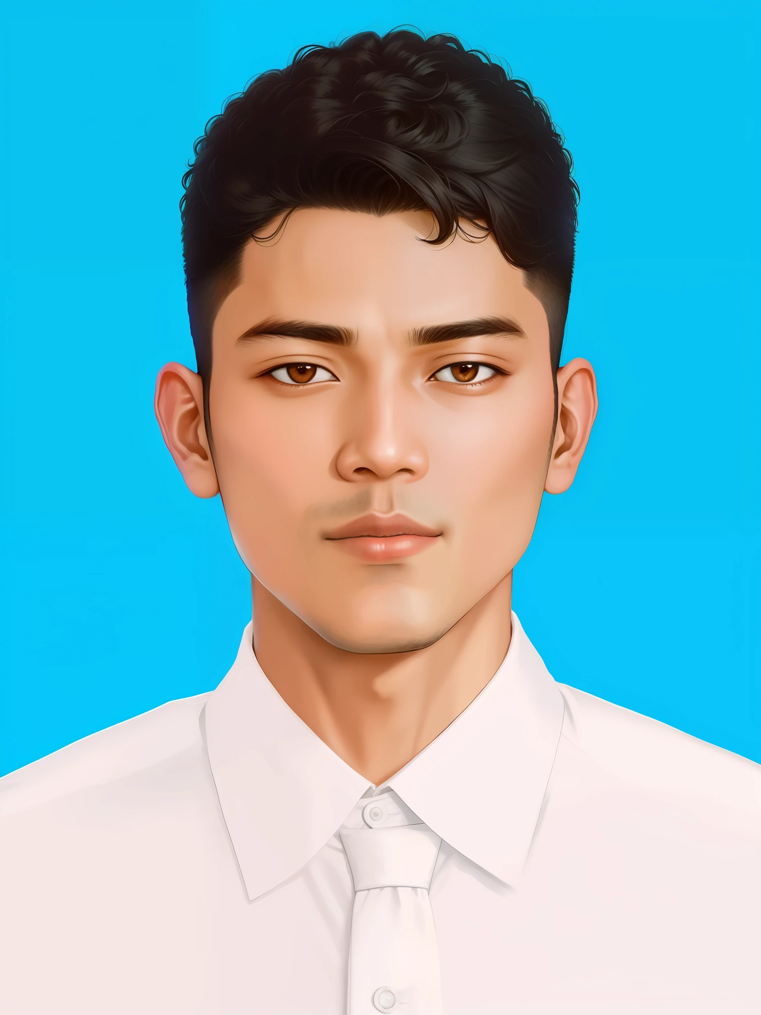 arafed man in a white shirt and tie looking at the camera, nivanh chanthara, ramil sunga, mohamed chahin, thawan duchanee, john jude palencar, full protrait, khyzyl saleem, profile picture 1024px, raden saleh, ayan nag