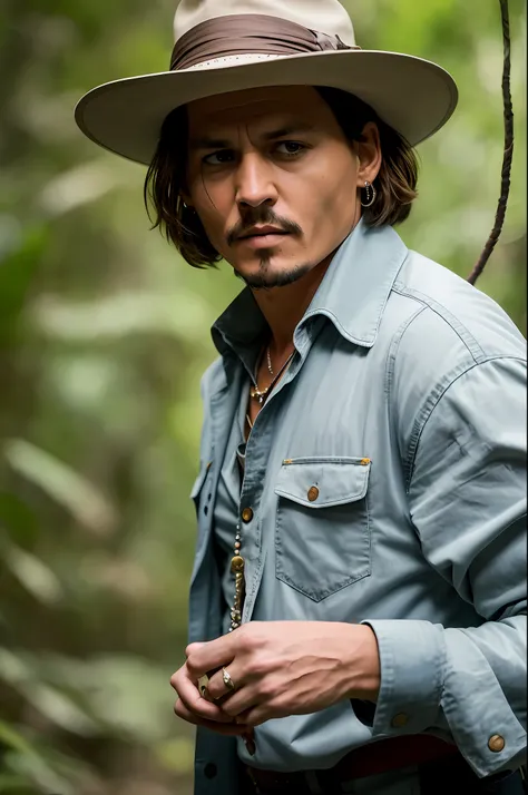 Masterpiece, Johnny Depp walks through the jungle at night in fireflies ...