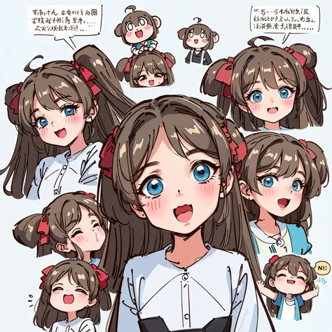 a cute monkey, all
kinds of expressions, happpy, sad, angry, expectant
laughter, disappointed1, cute eyes, white
background, illustration-nii 5-style cute, emoji
as illustration set, with boold manga line style,
dynamic pose dark white,, f/64 group, relate...
