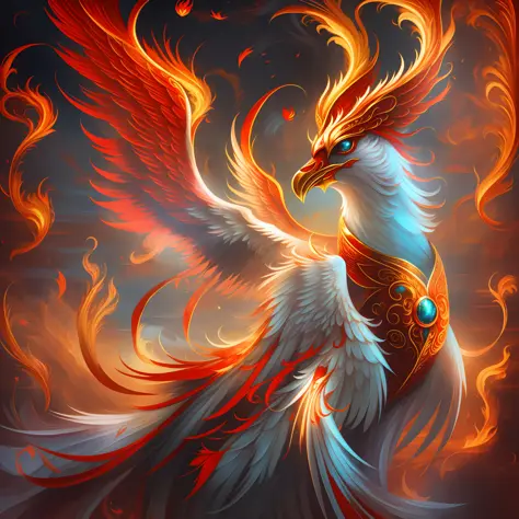 The red phoenix, a symbol of auspiciousness and peace, is also the embodiment of loyalty and chastity, or the embodiment of brav...
