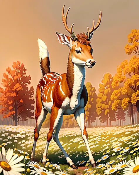 Swamp deer, American white-tailed deer, white-tailed deer, white-tailed deer, pronounced sexual dimorphism, young deer thirsty f...