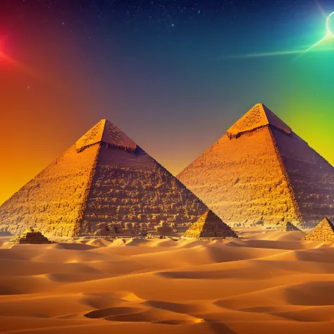 Create a photo of the pyramids of Egypt in 4K style painting paper ...