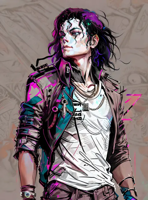 nvinpunk style, michael jackson, highly detailed