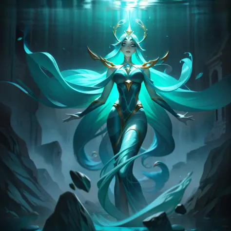 Karlete, the Aquamancer, is depicted in their splashart as a powerful and captivating human mage, wielding the elemental forces ...