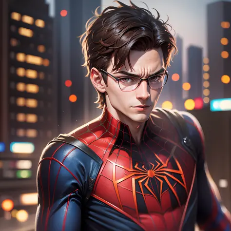 Peter Parker spiderman, 8k, uhd, severe low lighting, high quality, sharp focus, fujifilm XT3 --auto --s2