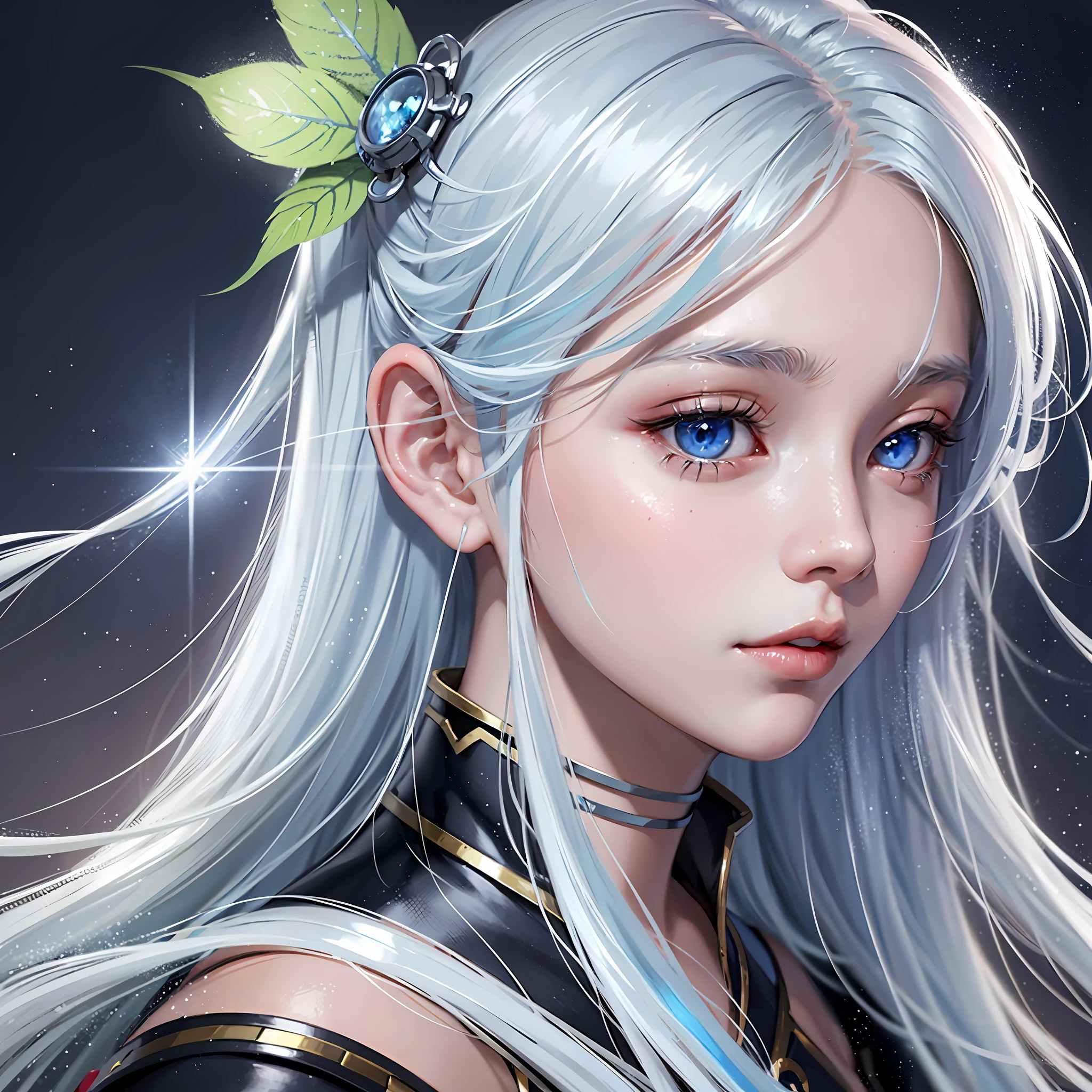 Close-up of a teenager with long white hair, Shota, a teenager with white hair and bright blue eyes, portrait of Yang J, winner of the pixiv competition, fantasy art, white-haired god, beautiful character painting, Guvez style artwork, glare of Yuki Onna, Guweiz, long white hair, long white hair, flowing hair and robes, teenager, white eyelashes, --auto --s2