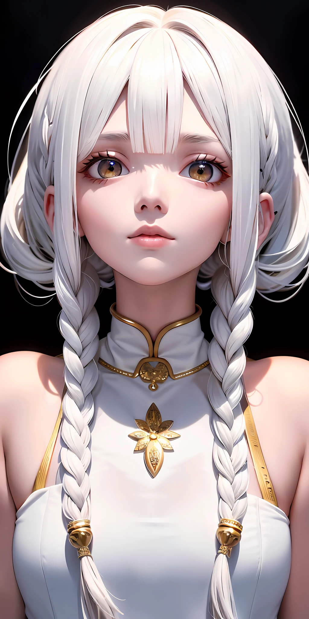 best quality, masterpiece,white hair, gold eyes,white clothes - SeaArt AI