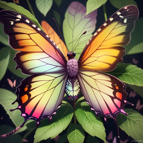 Delicate butterfly, beautiful, hdr, three colors, ultrarealistic, 8k, centered, hyperdetailed, 4k, intricate details, sharp focus, magic