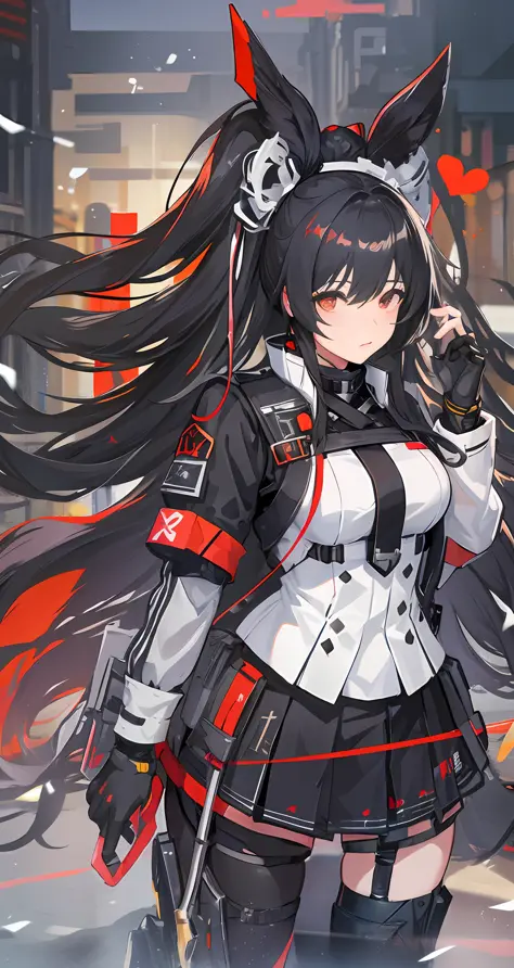 two anime girls with long hair and black and white outfits, girls frontline style, from girls frontline, girls frontline cg, fine details. girls frontline, girls frontline universe, girls frontline, from arknights, kantai collection style, characters from ...
