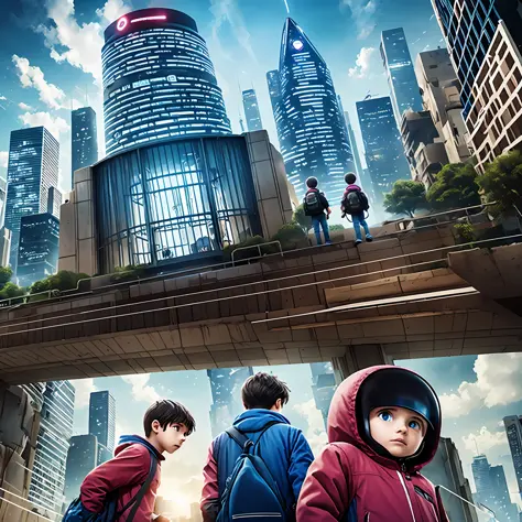 Mnemosine is a dystopia in which four children traverse a series of cities devastated by a strange phenomenon. The leader of the group searches for a mysterious memory machine in hopes of uncovering the reason for his father's disappearance.