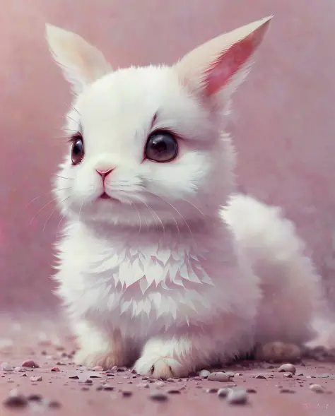 beautiful little bunny with dreamy eyes, volumetric light, hyper realistic, intricate detail, illustration, painting, watercolor...