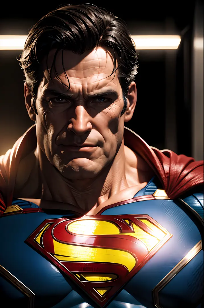 DC Comics, portrait (closeup) Old man Superman, realistically, dynamic lights, old, full footage, (extremely detailed 8k wallpap...